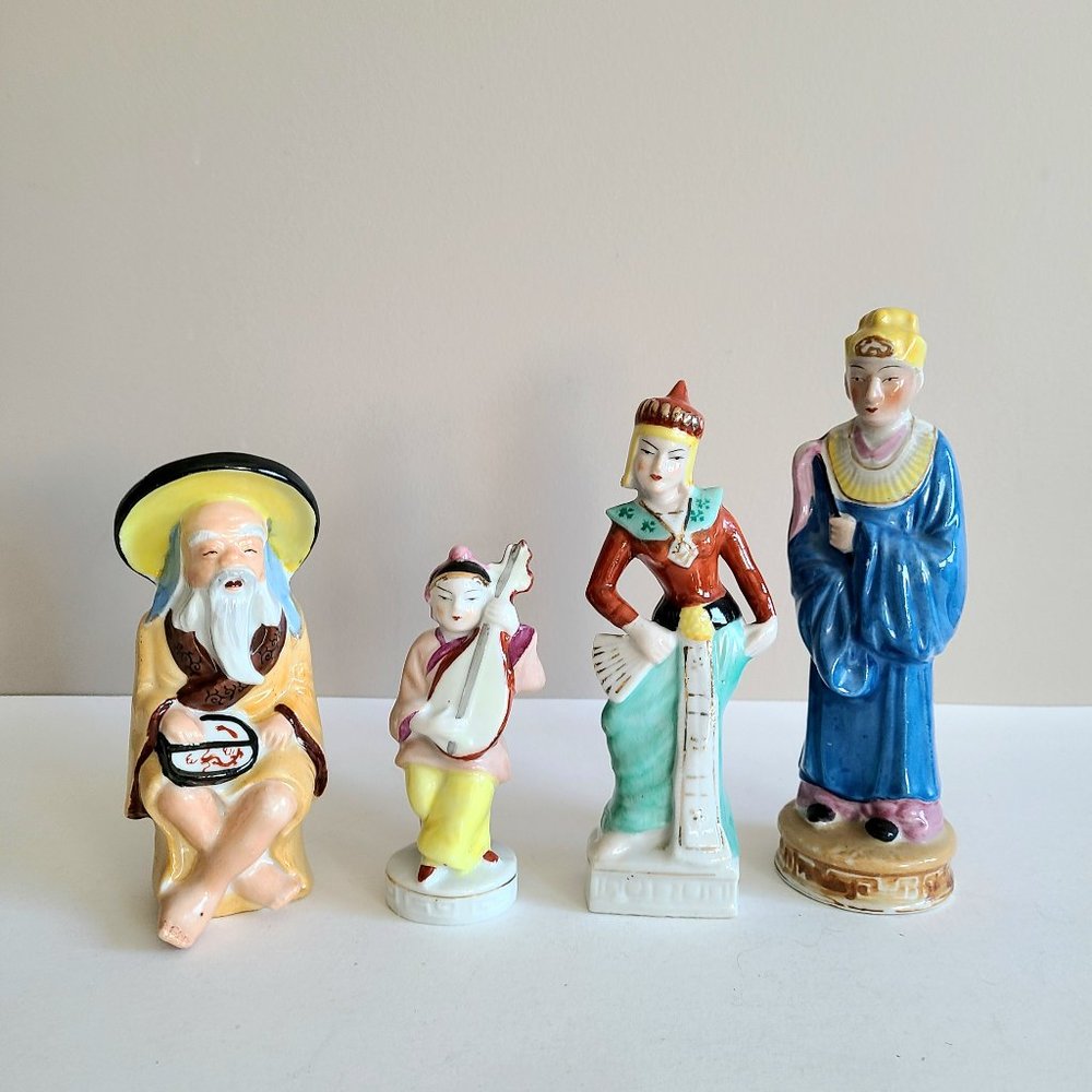 Vintage Ceramic/Porcelain Figurines 1940s. Hand painted. Made in occupied Japan.